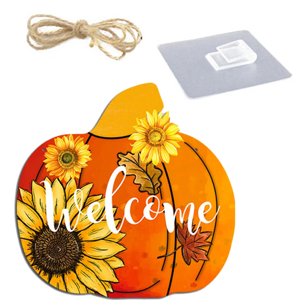 

Three-dimensional Thanksgiving Pendant Pumpkin Ornament Wood Themed Hanging Sign