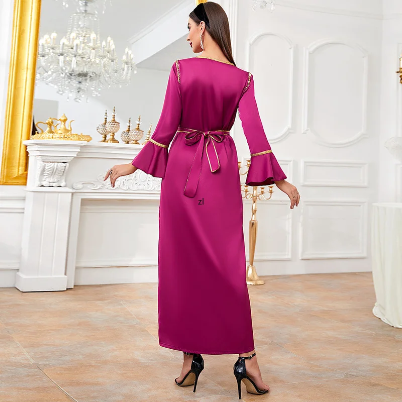 Kaftan Moroccan Dress Women Handcraft Diamond Saudi Arabic Jalabiya Abaya Turkey Muslim Islamic Clothes Eid Dubai Party Evening