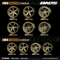 bnds 164 abs wheels rubber tires by gold assembly rims modified parts jdm vip style for model car vehicle 4pcs set