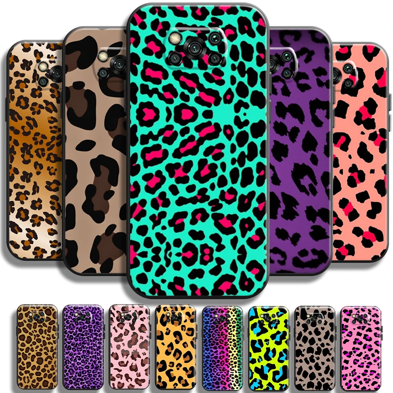 

Fashion Leopard Print For Xiaomi Poco X3 Pro NFC For POCO X3 GT Phone Case Shockproof Black Shell Back Coque Cover