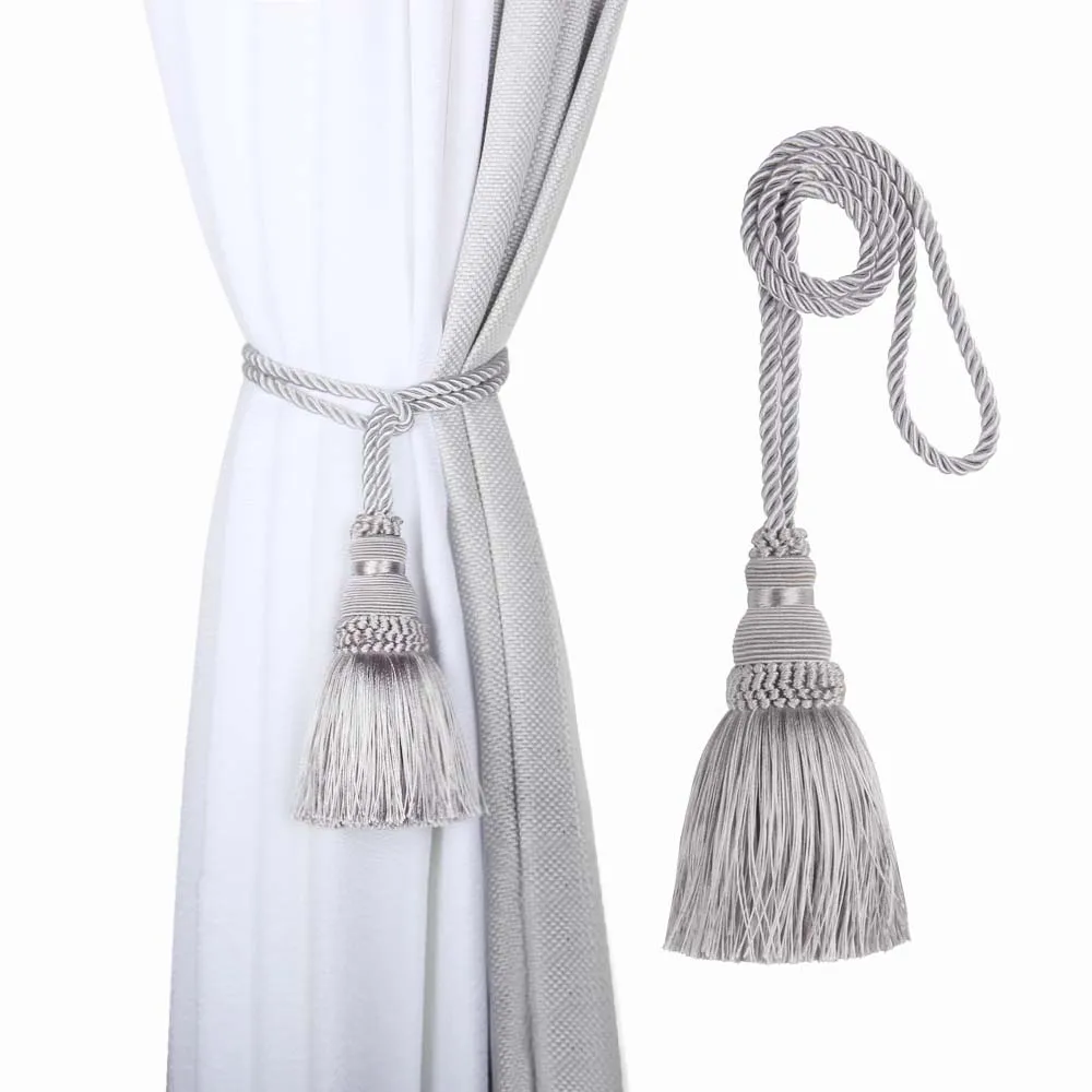 

1Pc Curtain Tieback Tassel Fringe Hanging Belt Ball Brush Curtains Accessories Holderback Tie Backs Lashing Bind Belt Decoration