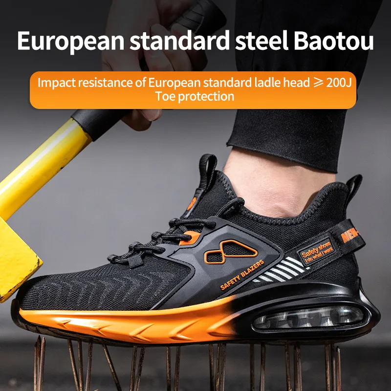 

Work Shoes Men Women Work Sneakers Breathable Steel Toe Boots Lightweight Safety Shoes Boots Anti-Puncture Indestructible Shoes