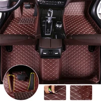leather car floor mats floor for tesla model 3 2019 no slip custom auto foot pads all weather automobile carpet cover 5 seat