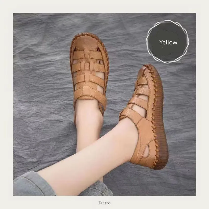 Leather Casual Shoes For Women High Quality Classic Women Sandals Summer Outdoor Walking Women Sneakers Breathable Women Sandals