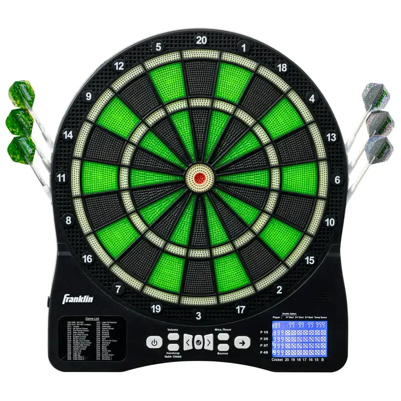 

Up Electronic Set - LED Soft Tip Dartboard with Digital Scoreboard - Adults + Kids Set - (6) Darts Included
