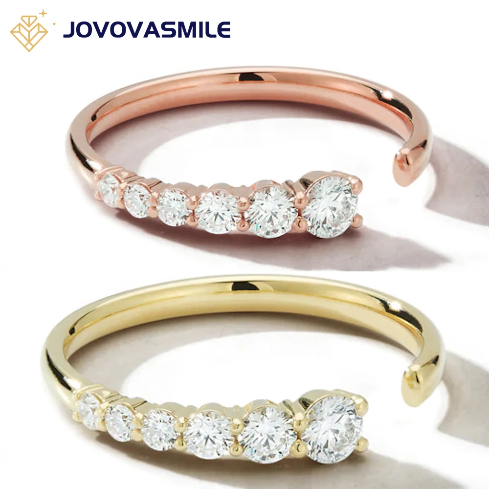 

JOVOVASMILE 14k Муассанит Половина Вечности Band 18k 9k золото изысканные ювелирные изделия лабораторные созданы алмазные кольца красивый подарок для...