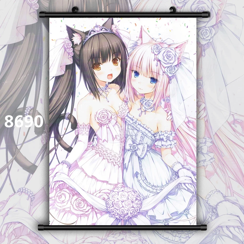 Nekopara Chocola Vanilla аниме постеры холст живопись ретро плакат Настенный декор