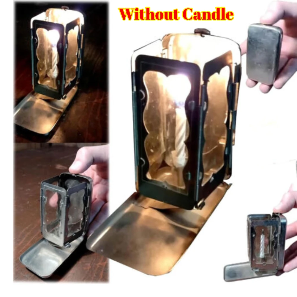 Складной карманный фонарь-свеча для настоящих свечей винтажный маленький