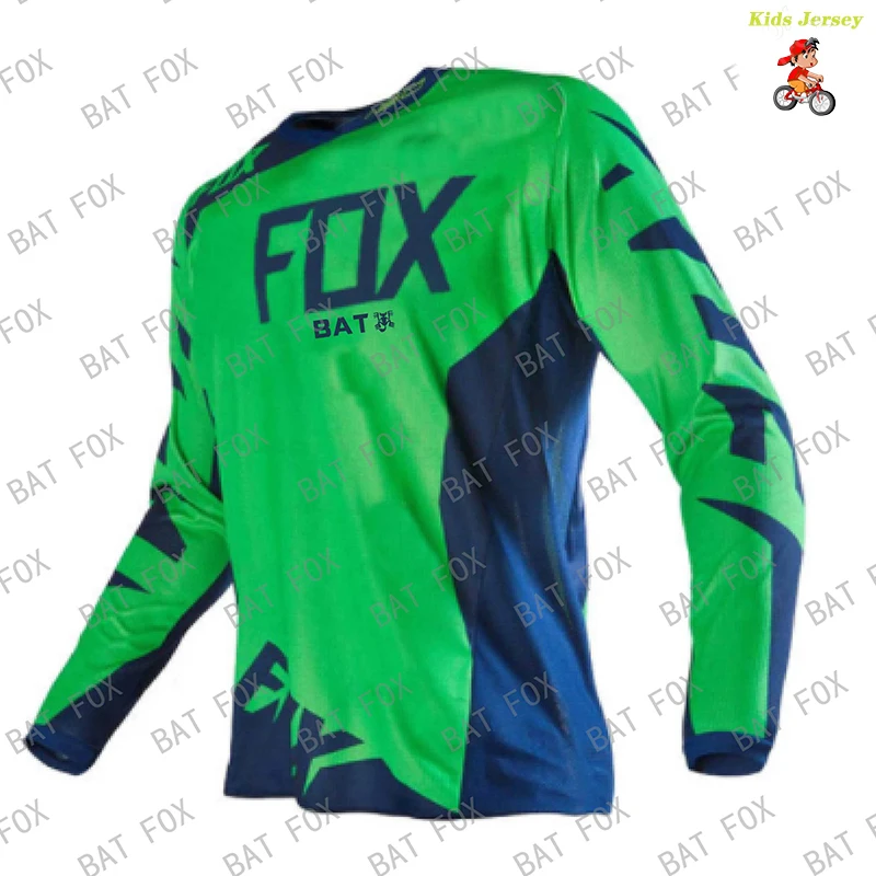 Kids Motocross Downhill Cycling Jerseys MTB BAT Fox Mountain Bike DH Shirt Motorcycle Kids Cycling Clothing images - 6