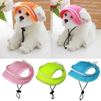 solid color pet dog cap breathable summer adjustable sunhat cloth mesh canvas hat for small medium dogs cats caps pet products