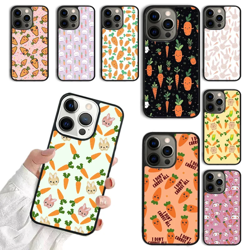 Милый мультяшный чехол для телефона с морковкой iPhone 16 15 14 plus 11 12 13 Pro XR XS Max