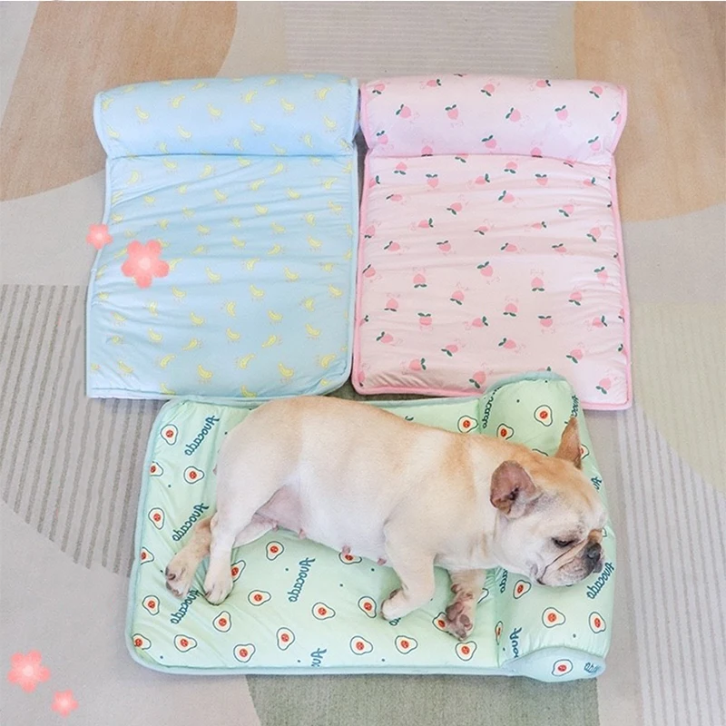 

Summer Pet Sleeping Pad Dog Cat Mat Square Plus Pillow Pet Supplies Deep Sleep for Small Large Dog Comfortable sleeping pad