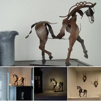 horse sculpture metal led animal sculpture home restaurant decoration housewarming gift desk home decoration accessories