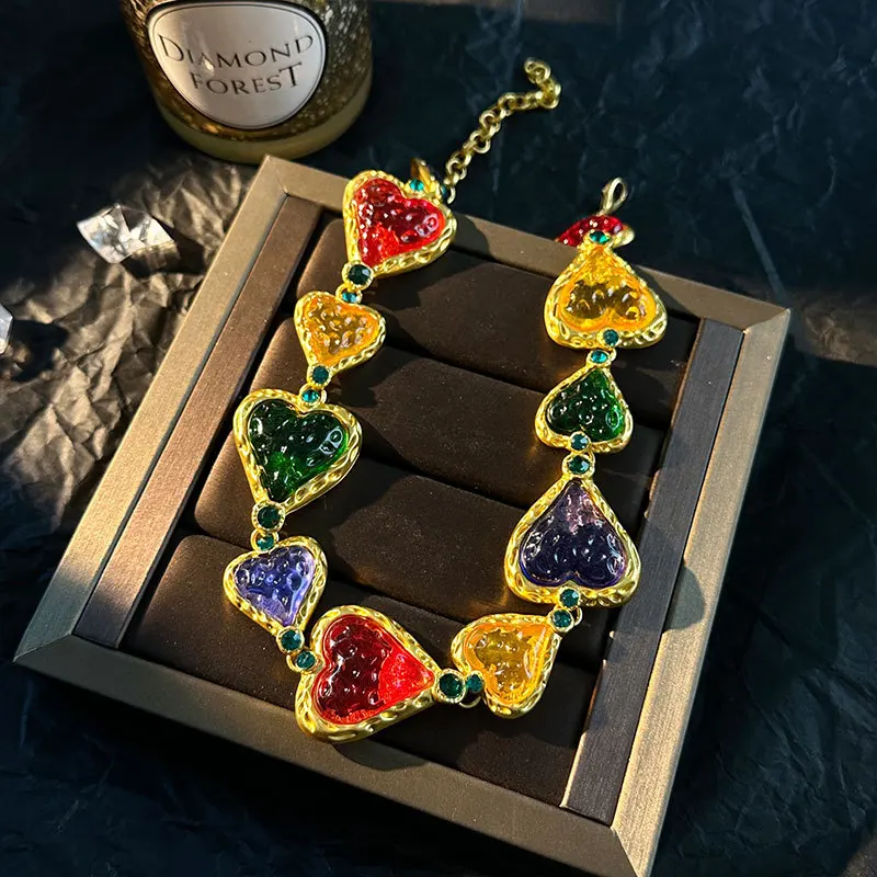 Vintage Exaggerate Love Choker Necklace for Women Bohemia Summer Beach Punk Gothic Crystal Chokers Jewelry Wedding Accessories