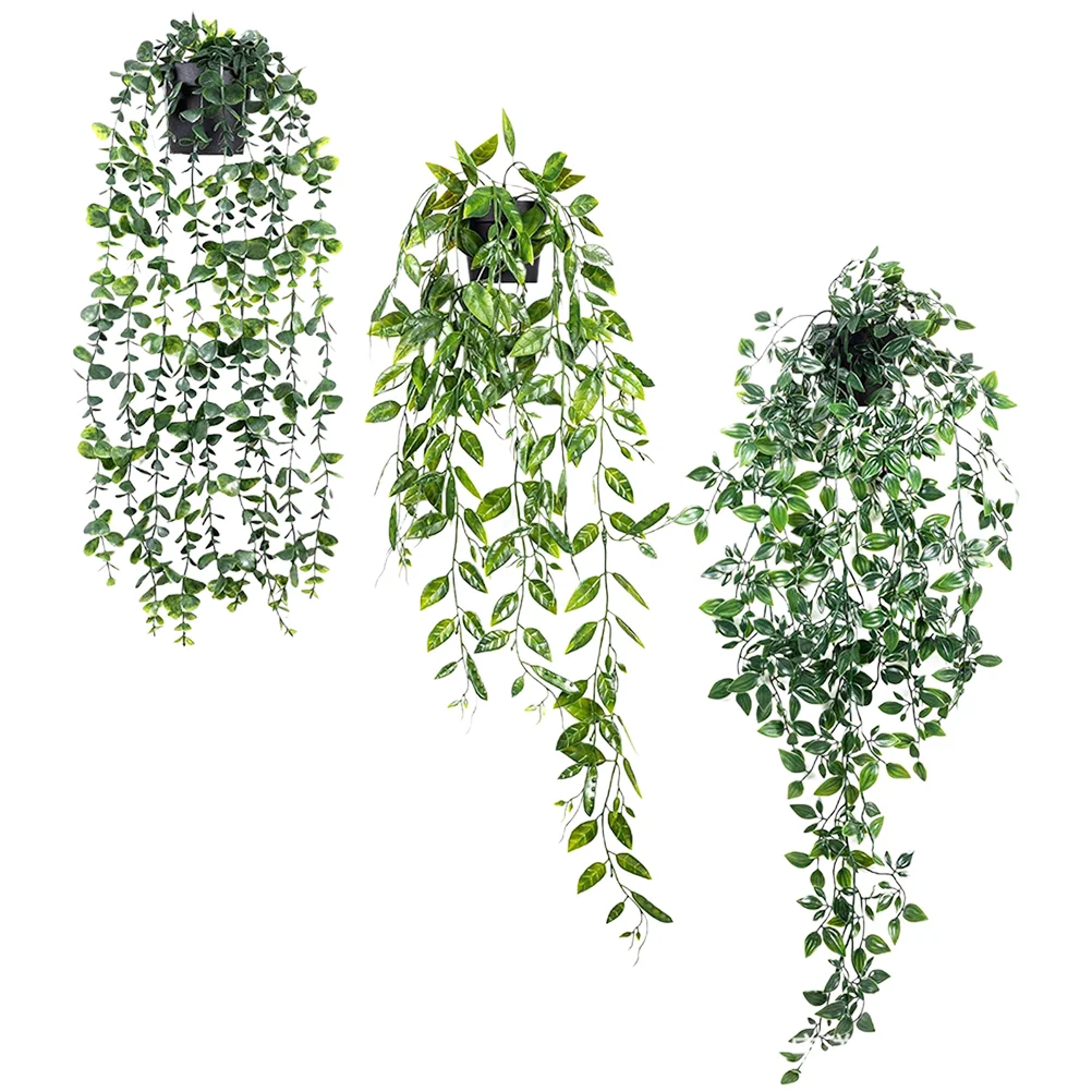 

3 Pcs Fake Vine Pot Artificial Hanging Potted Planta Faux Plants Decor Plastic Indoors Decors