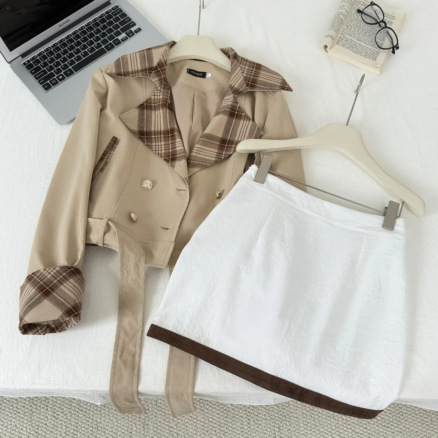 Зимний японский консервативный стиль комплект из 2 предметов для женщин Y2k