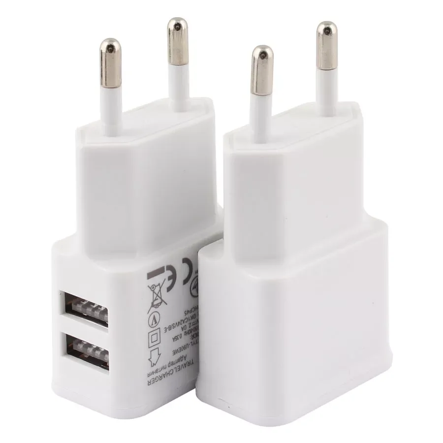 

2.0A Plug Dual Double USB Universal mobile phone charger Wall AC Power Charger Home or Travel For iphone xs xr xsmax ipad