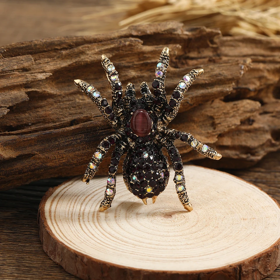 Винтажная брошь кошачий глаз Morkopela брошь-паук в стиле ретро украшение на булавке