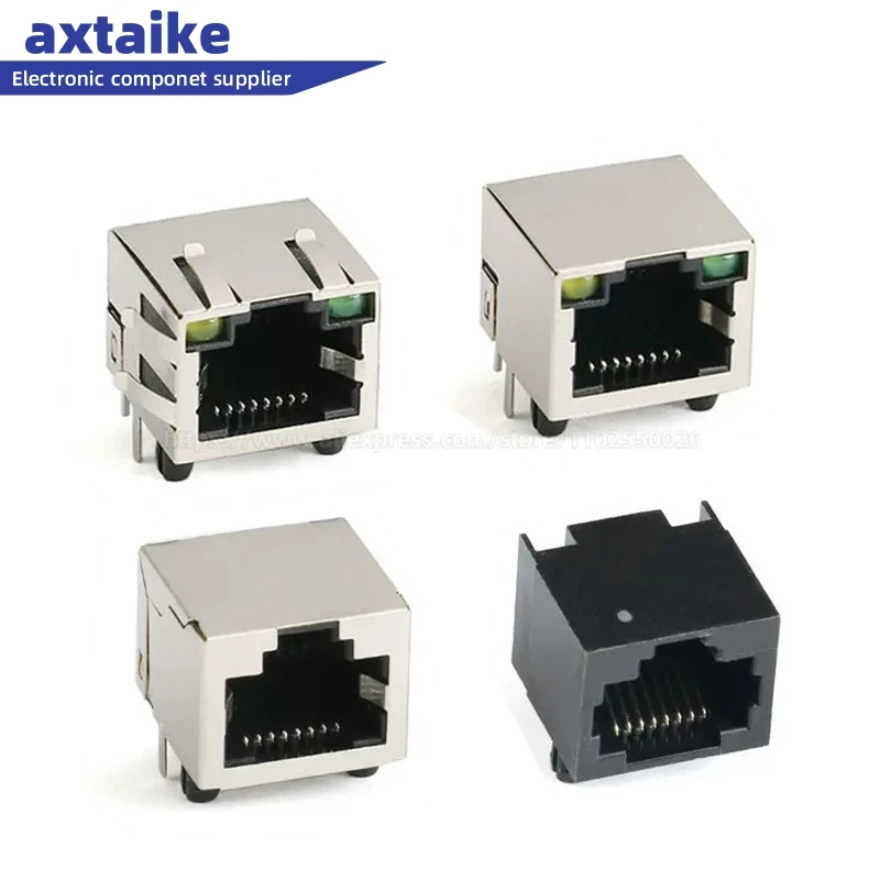 10 шт., розетка RJ45, 8 контактов, интерфейс кабеля, экранированная Хрустальная головка, искусственная медь, Женская 8P8C 56 58 13/15*18 мм 90 °