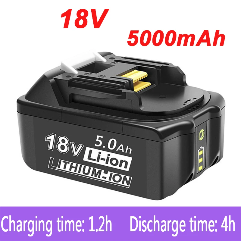 

100% OriginalMakita 18V 5000mAh Rechargeable Power Tools Battery with LED Li-ion Replacement LXT BL1860B BL1860 BL1850