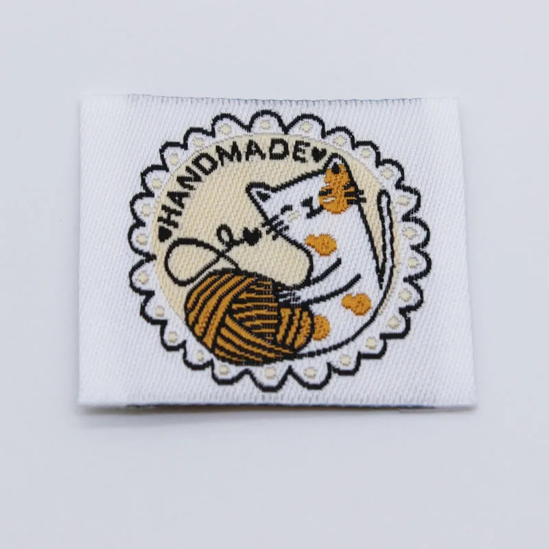 100 шт. тканые этикетки ручной работы/DIY для предметов работы/этикетки