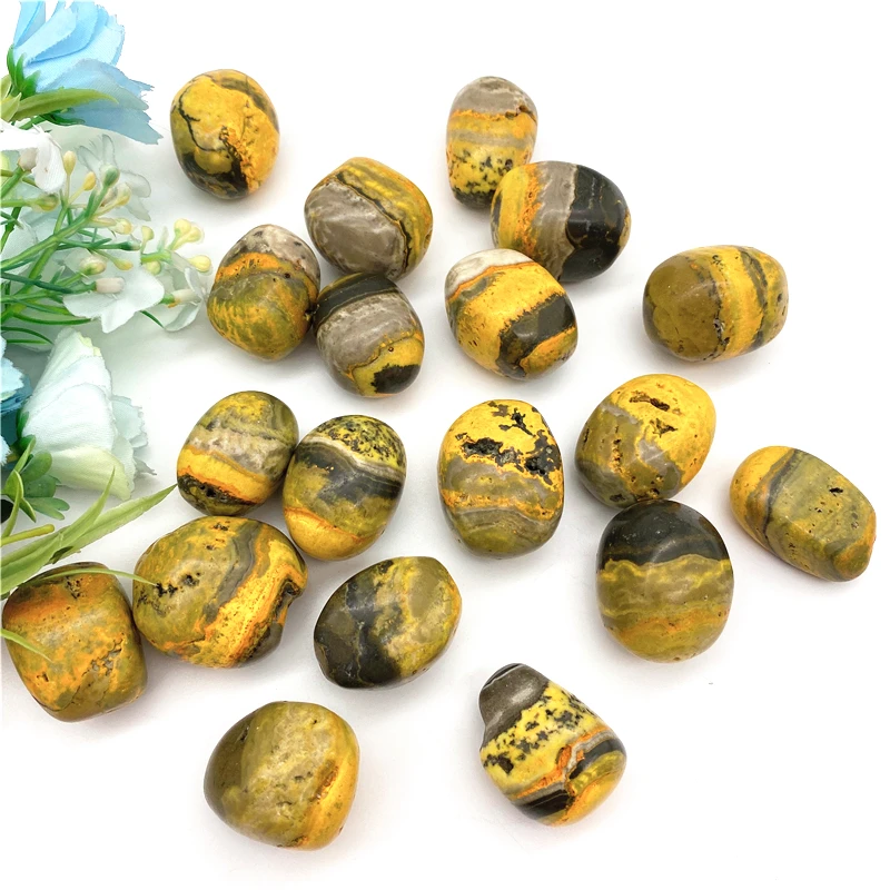 

100g Natural Yellow Bumblebees Quartz Crystal Rock Healing Chakra Tumbled Stone Minerals Specimen Home Decoration