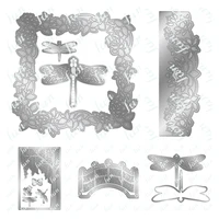 diy weeping willow bridge dragonfly water lily border shape metal cutting dies for scrapbooking decor embossing diy paper cards