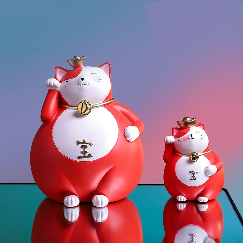 

Kawaii декор комнаты счастливый кот керамические статуи и скульптуры фигурки животных украшение гостиной