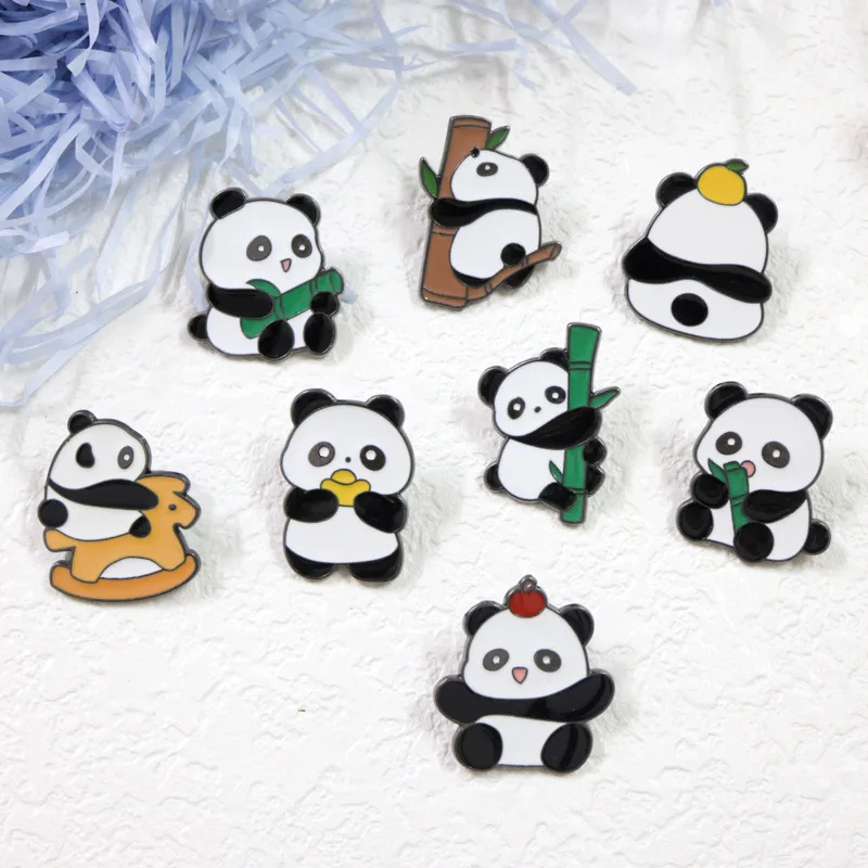 Creatieve En Schattige Panda-Vormige Broche Zoete Verse Dieridae Metalen Emaille Badge Kleding Rugzak Pinnen