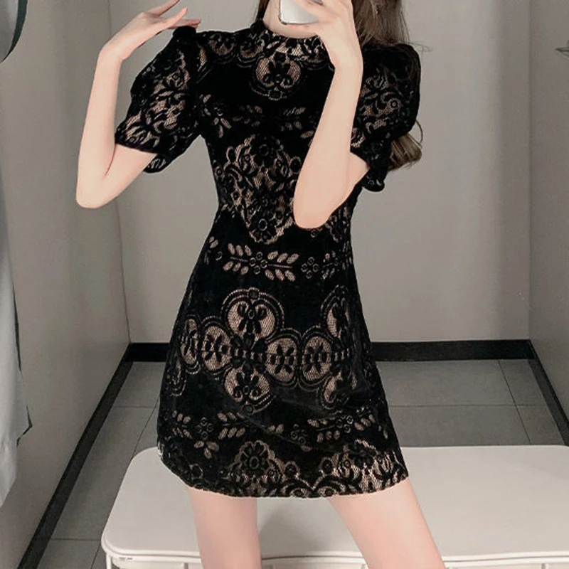 

Lace Fishtail Dress 2023 New Spring and Autumn Elegant Style V-neck Slim Fit Dress Wrapped Hip Dress