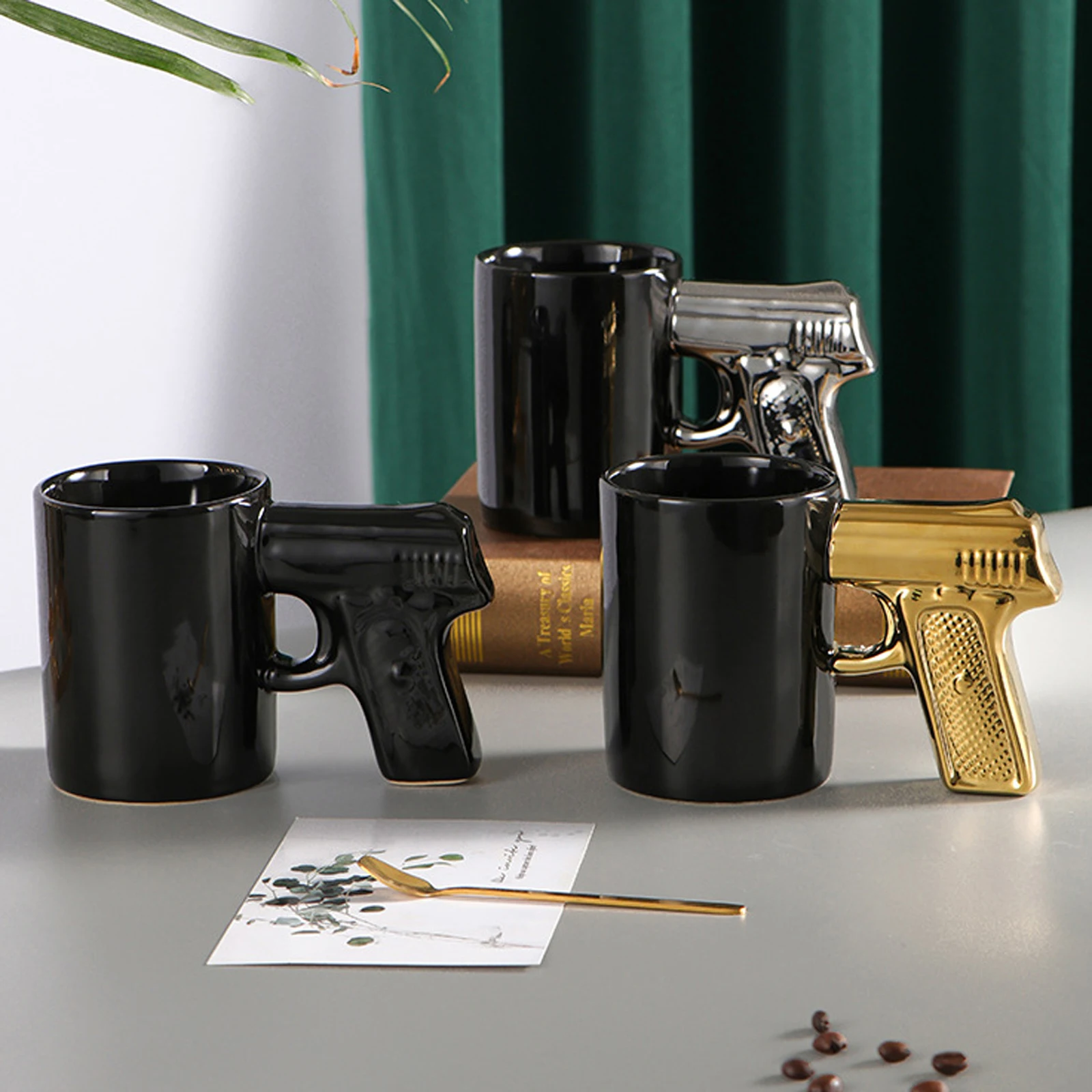 

Creative Porcelain Cup New Pistol Grip Coffee Cups Mugs 2022 Funny Gun Mug Milk Tea Cup Office Ceramic Coffee Mug Drinkware