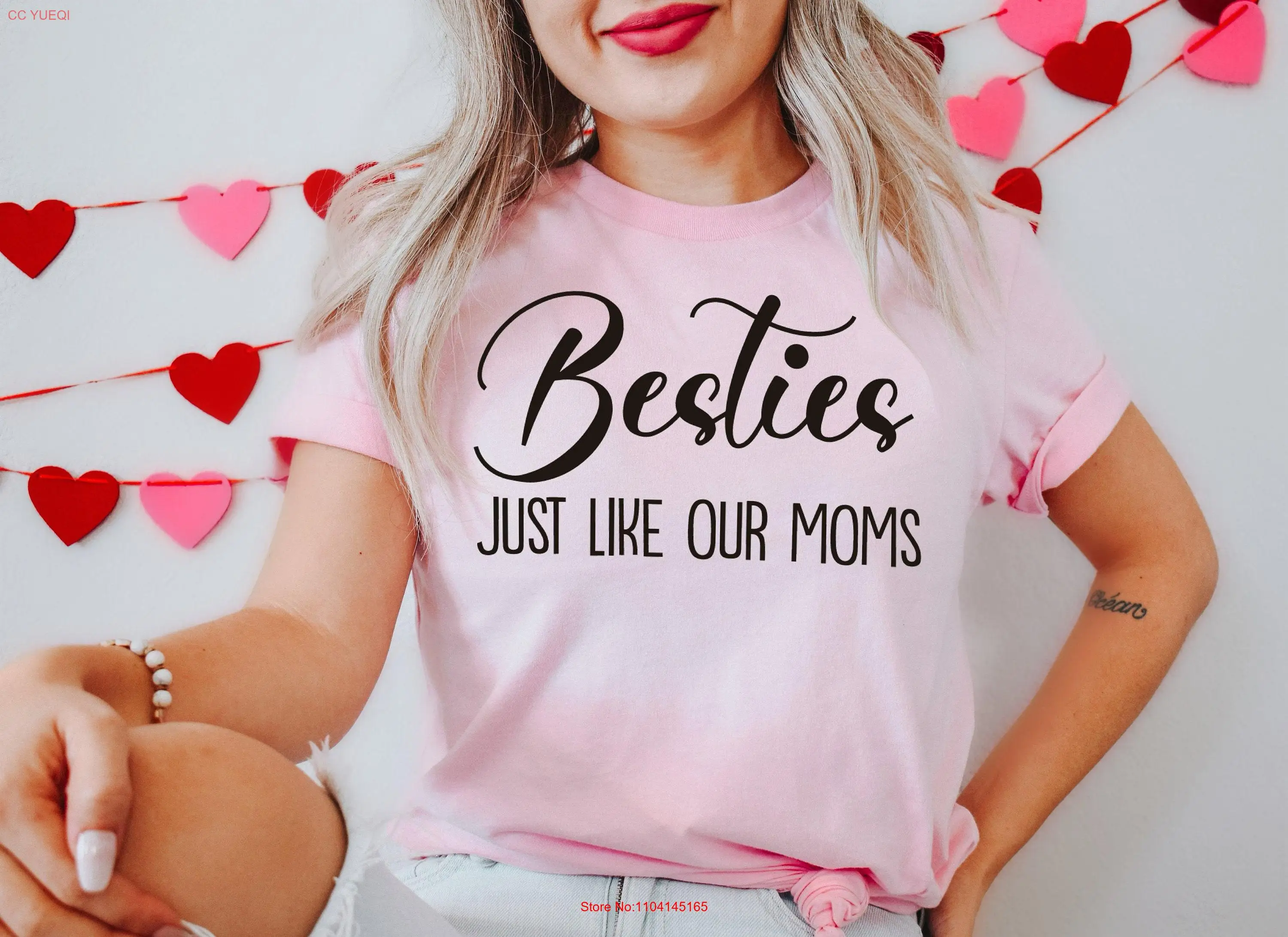 Футболка Besties Just Like Our Moms спортивная футболка для мамы одинаковые с длинными или