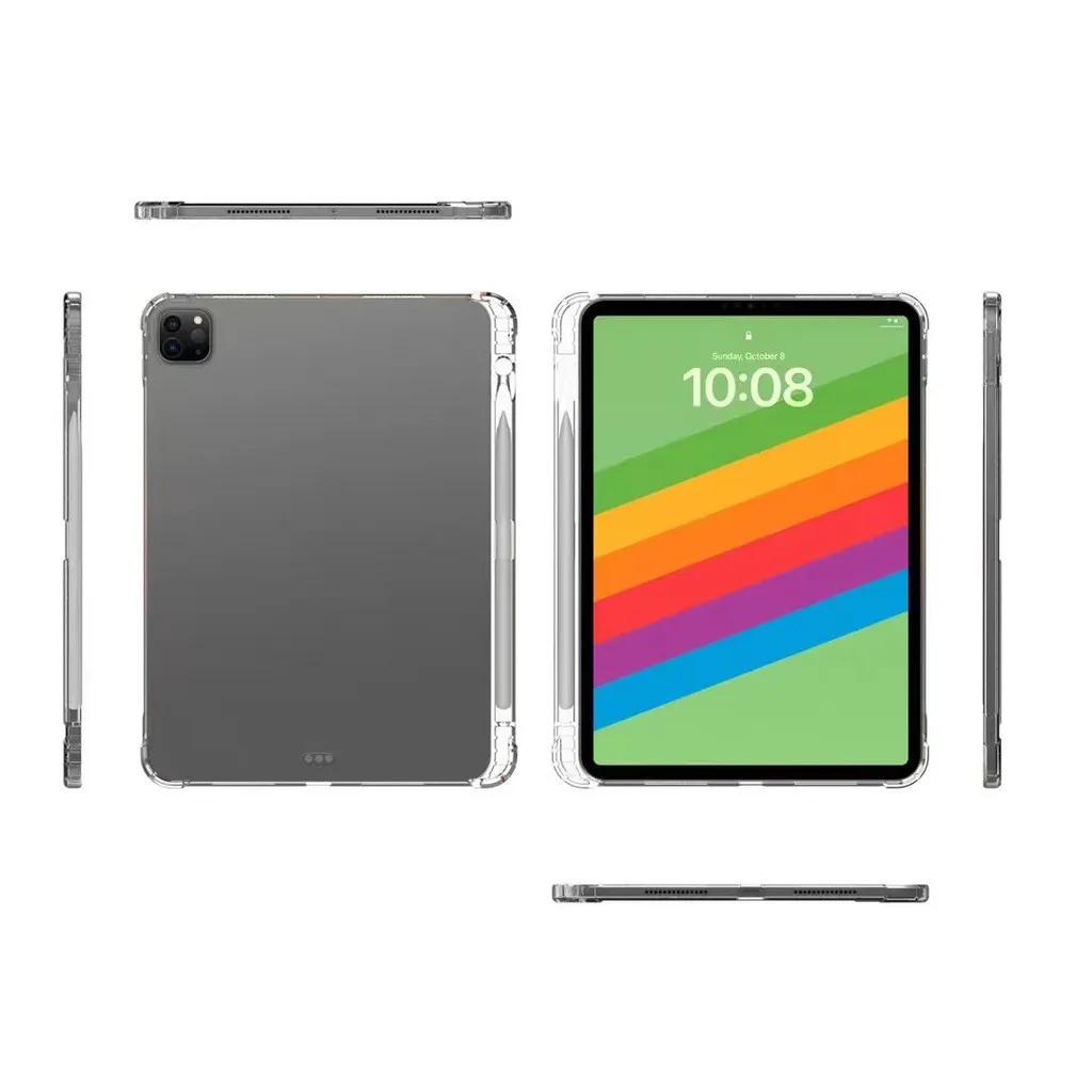 Мягкий ТПУ чехол Transprent для iPad Air 13 2024 Pro 11 5th Air11 Air6 Pro13 10th 10 9 5 4 3Pro 2 1 7 Mini 6 Pro12.9