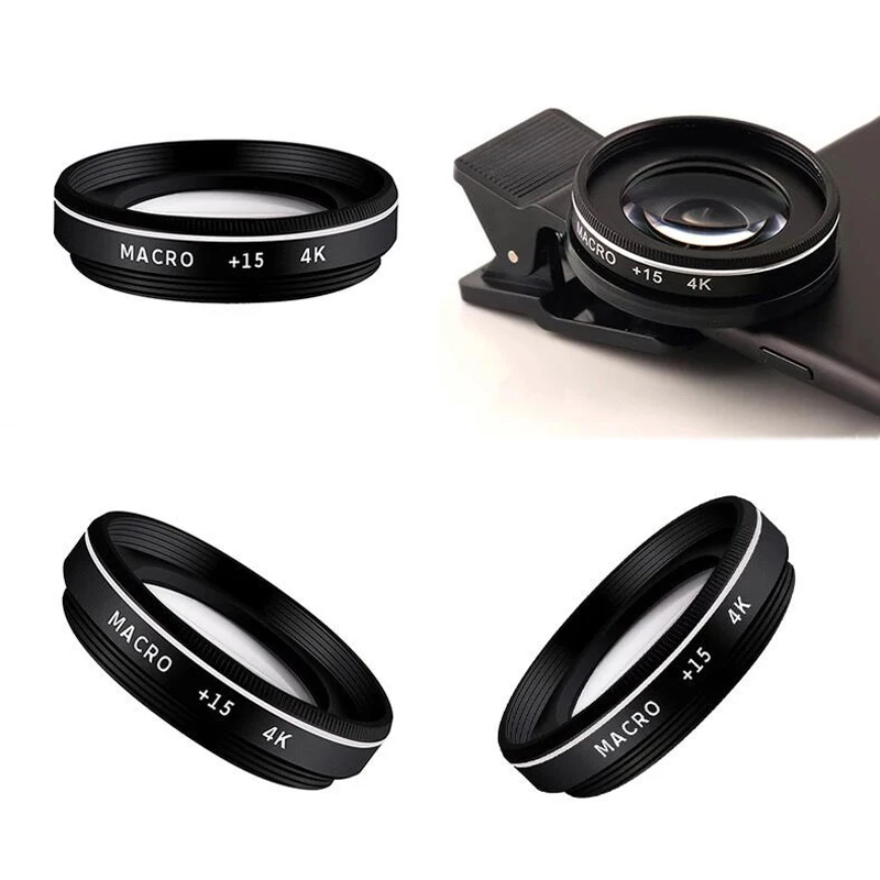 

37MM 15X Macro Lens 4K HD Professional Photography Phone Camera Lens for Eyelashes Diamond Jewelry 30X Macro Lens for Smartphone