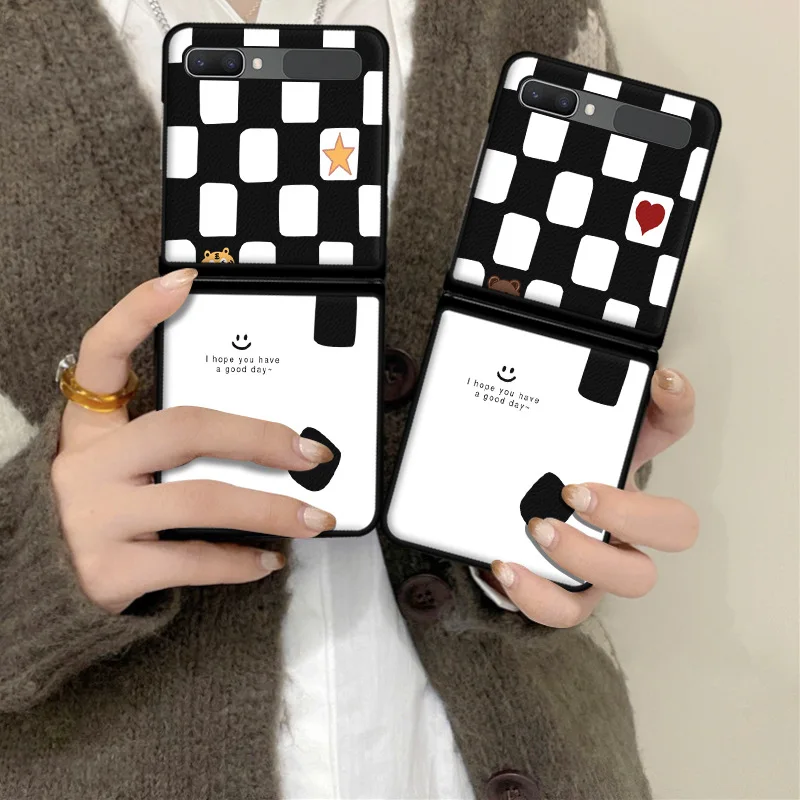 

Leather Texture Protective Back Cover for Samsung Z Flip 3 Mobile Phone Case Galaxy Z Flip Protective Shell Sleeve