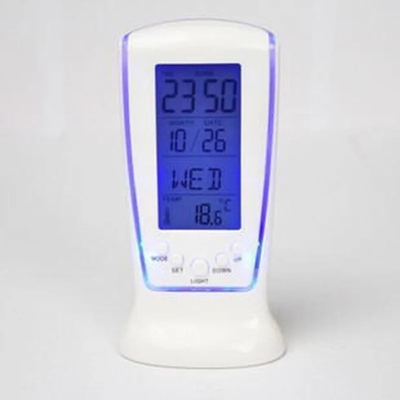 

LED Digital Alarm Clocks Calendar with Blue Backlight Electronic Thermometer Snooze Clock Birthday Reminding Home Decoration