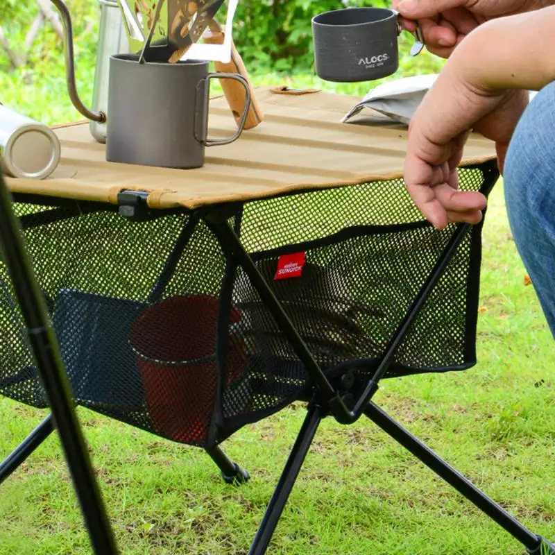 

Folding Table Portable Storage Net Shelf Bag Stuff Mesh For Picnic Outdoor Camping Barbecue Kitchen Folding Table Rack