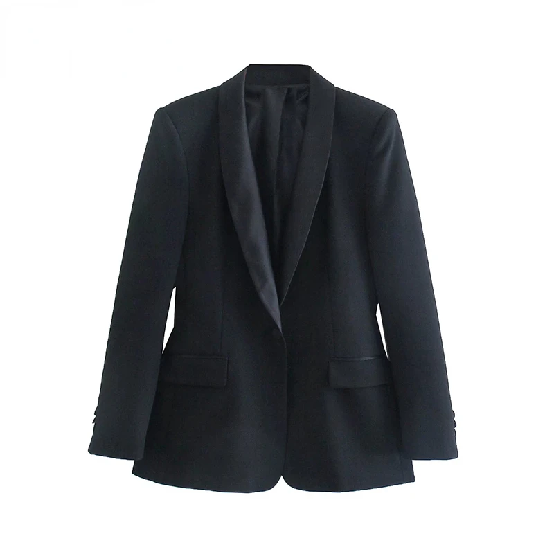 Women Fashion Black Slim Two Piece Set Long Sleeve Single Button Blazer with High Waist Pants Autumn Sets Terno De Duas Peças