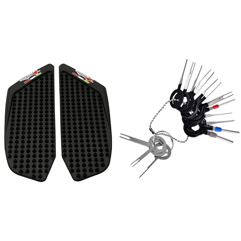 

14Pcs Terminals Removal Key Tool Set With Tank Pad Sticker Gas Knee Grip Traction Side Decal For Aprilia RSV4 10-17