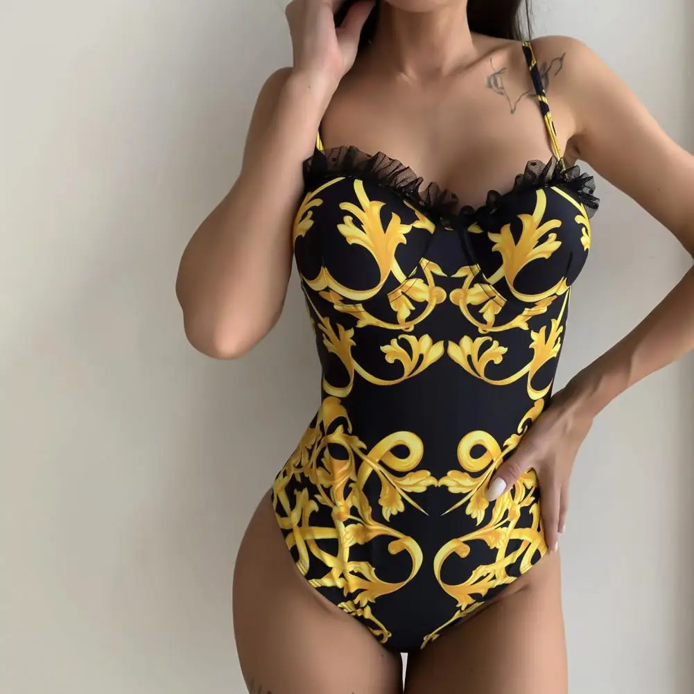 Женский купальник новинка 2022 модное бикини с кружевным принтом в стиле пэчворк
