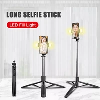 roreta 2022 new wireless bluetooth selfie stick foldable big tripod with remote shutter for ios android