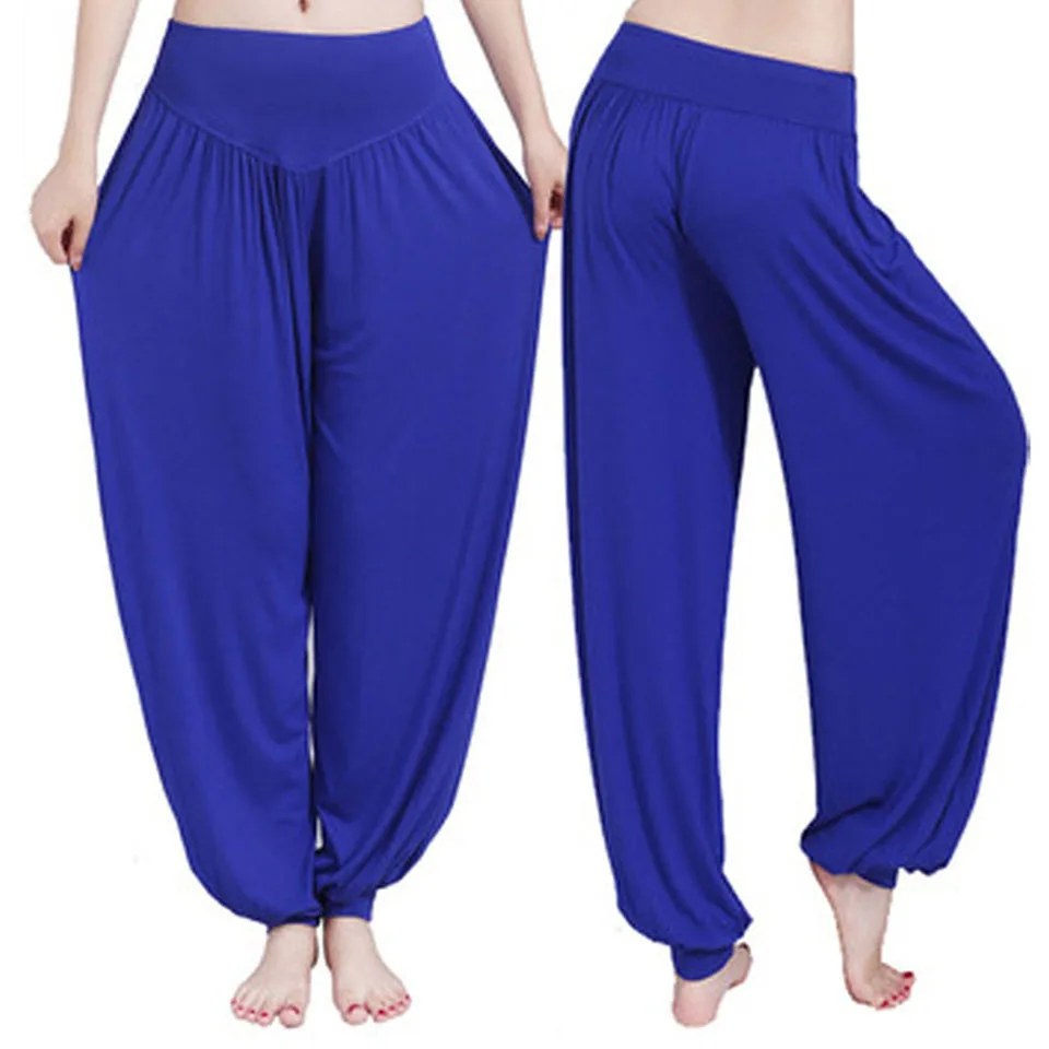 

XXL Plus Size Sport Women Yoga Pants Colorful Harem Modal Bloomers Dance Yoga TaiChi Full Length Pants Smooth Legging Trouser