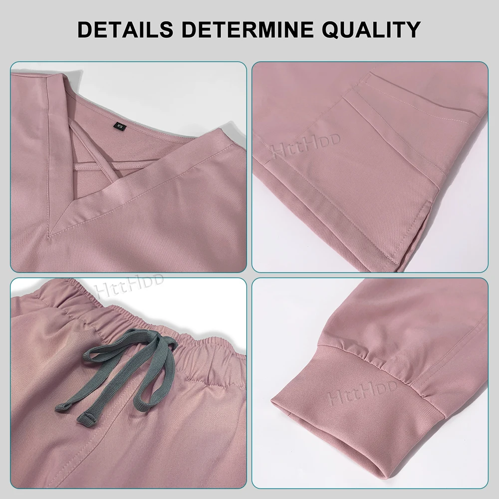 Униформа скрабы наборы косметическая медицинская с V-образным вырезом топы мода