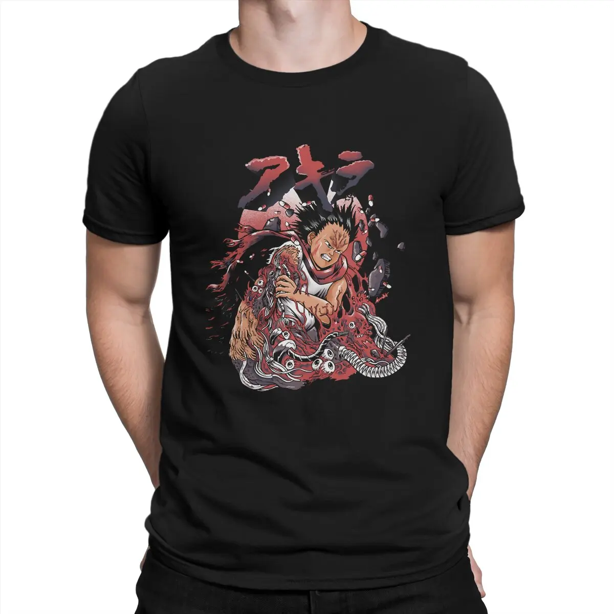 

Мужские футболки Tetsuo с художественным рисунком, одежда для кино Akira Kaori, крутая футболка с коротким рукавом и круглым вырезом, футболка с графическим принтом