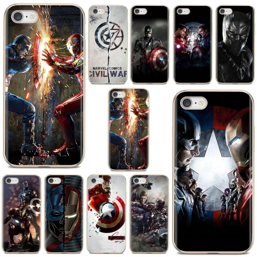 

For iPhone 10 11 12 13 Mini Pro 4S 5S SE 5C 6 6S 7 8 X XR XS Plus Max 2020 Silicone Bag Case Marvel Captain America Civil War