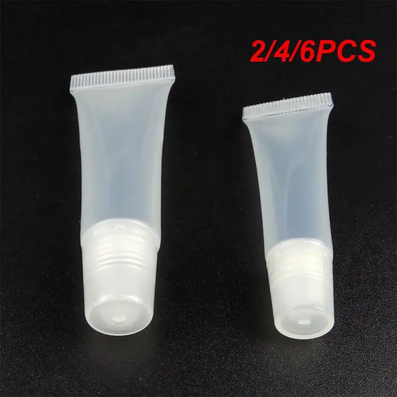 

2/4/6PCS Empty Refillable Plastic Squeeze Tubes Translucent Cosmetic Containers Soft Plastic Tube Travel Bottle With Flip Cover