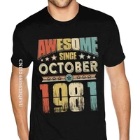 awesome since october 1981 t shirt mens simple fashion gothic style anime tshirt cotton men t shirt men