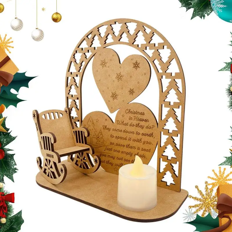 

Christmas Remembrance Candle Ornament Christmas Remembrance Wooden Ornament Cabinets Porch Bedside Table Tealight Ornament For