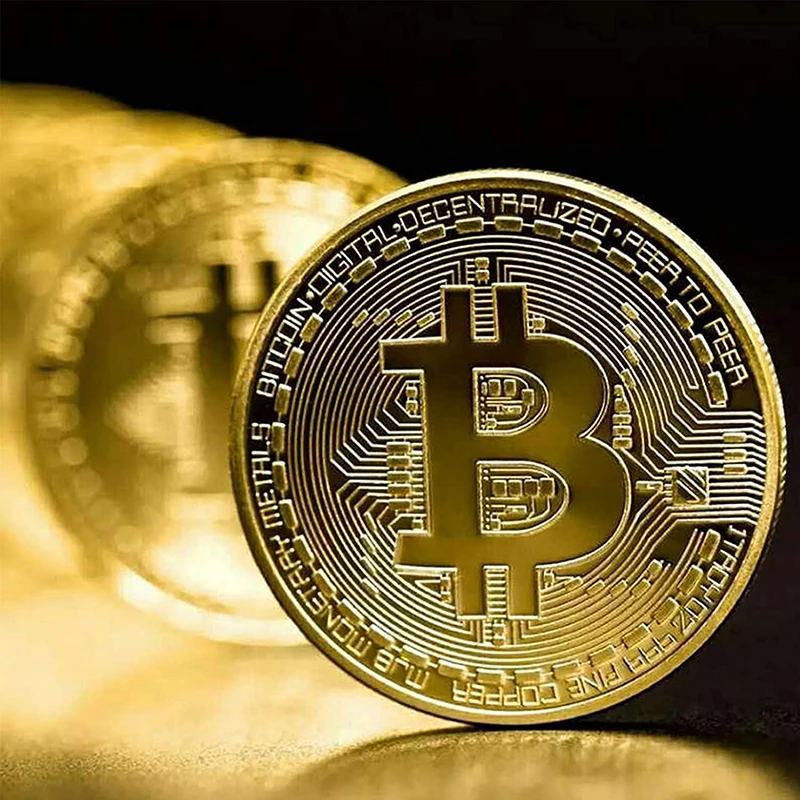 

1pc Gold Plated Bitcoin Coin Collectible Art Collection Gift Physical Commemorative Casascius Bit BTC Metal Antique Silver Coins