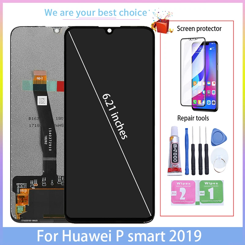 

6,21 ''для Huawei P Smart 2019 2020 Оригинальный ЖК-дисплей с рамкой сенсорный экран дигитайзер в сборе POT LX1 L21 LX3